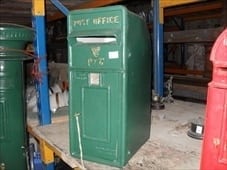 Green P&T Post Box with Harp