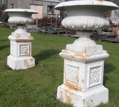Victorian Style Cast Iron Urns
