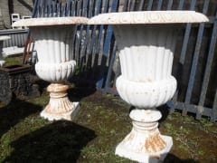 Cast Iron Urns - Pair