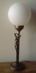 Brass Table Lamp with Glass Dome shade