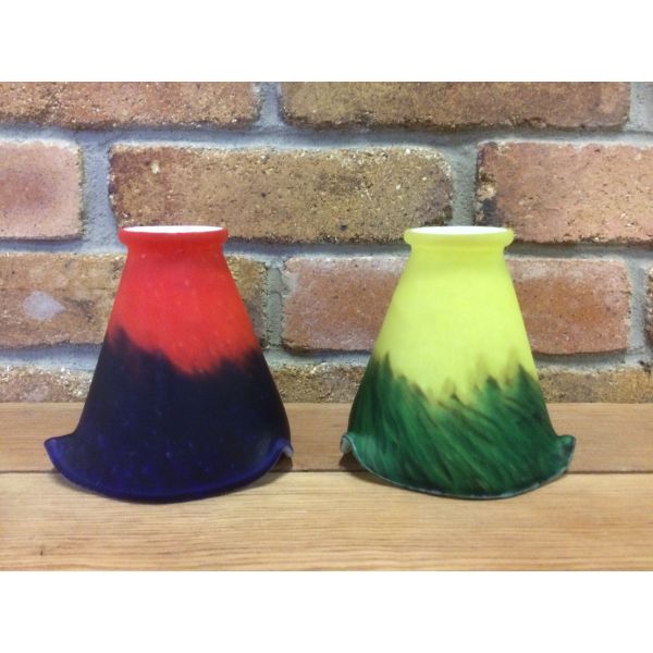 Art Style Coloured Glass Pate De Verre Tulip Lamp Shades Kilkenny Architectural Salvage Antiques Art Style Coloured Glass Pate De Verre, Tulip Lamp Shade